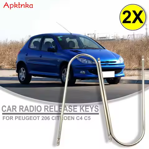 2pcs Car Stereo Radio Removal Keys Vehicle CD Disassembly Changer Tools For Citroen C4 C5 Peugeot 20