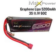 Maxpower Graphene Lipo 11.1V 5200mAh 60C 3S Lipo Battery with Dean Plug MP5260-3G