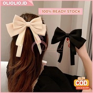 Korean Hair Clips for Adult Women Hair Bun Hairpins with Large Plain Ribbon Silk Satin Fabric AK203