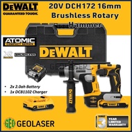 DeWALT 20V Max DCH172 Brushless Cordless 16mm Atomic Rotary Hammer Rotary Hammer Drill