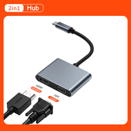ZUZG Laptop USB Type C Docking Station 4IN1 PD100W USB3.0 HDMI*2 USB Type C Hub 4K Type C to HDMI US