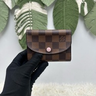 LV 棋盤格拼粉色零錢包 卡片包