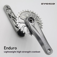 EVOSID ES DUB Crank Arm Set with Spider Chainring 32T/34T/36T/38T 3-Bolt Direct Mount MTB Crank Kit