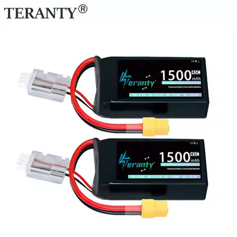 1/2pcs TERANTY 2S Lipo Battery 45C 1500mAh 7.4V Short With T XT30 XT60 Plug for RC Car Drone Aircraf