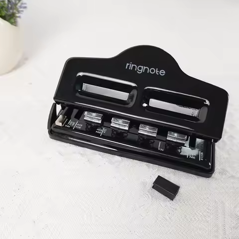 1 4-hole punch - Suitable for A4/A5/A6/A7 loose-leaf paper｜(Stationery and Office) Black