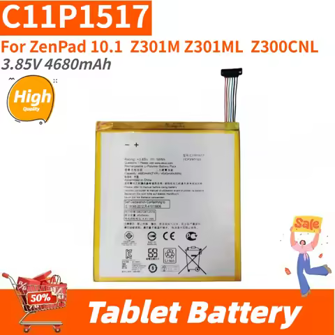 New Replacement Tablet Battery 3.85V 4680mAh C11P1517 for ASUS Zenpad 10.1 Z300M Z300CNL Z301M Z301M