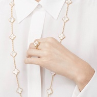 Original 18K gold ring Van Keyabao 18K gold four-leaf clover ring women fashion Alhambra series 18K 