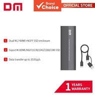 DM M.2 NVME NGFF Dual Protocol SSD to USB 3.2 GEN 2 Type-C Converter Adapter Enclosure HD1300 Sarung