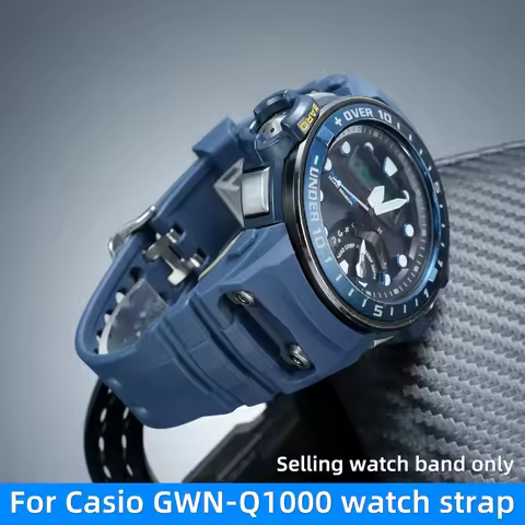 GWN Q1000 Soft resin Silicone strap For Casio G-Shock 5477 GWN-Q1000 replacement men's watch band br