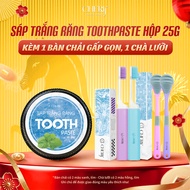 [H25GBCMCL] ToothPaste wax ToothPaste 25g + New folding toothbrush + Tongue scrub