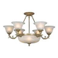 WH โคมไฟช่อ แก้วลายหินอ่อน รุ่น WL-CL1610-6+2C