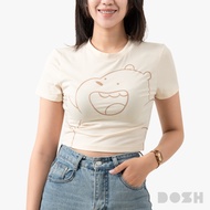 DOSH WOMENS BABY TEE WE BARE BEARS เสื้อครอปสั้น ผ้ายืด 2สี DBBWT1038-OW-CR(XS/S-M/L)