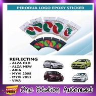 Perodua EPOXY EMBLEM Car sticker Alza Axia ARUZ Viva Bezza Myvi KELISA logo ativa Bumper Salong Gril