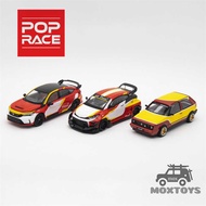 Race Pop 1:64 TI 2/Pandem GR Y/Civic Type-R Fl5 Yellowred Diecast Model Car