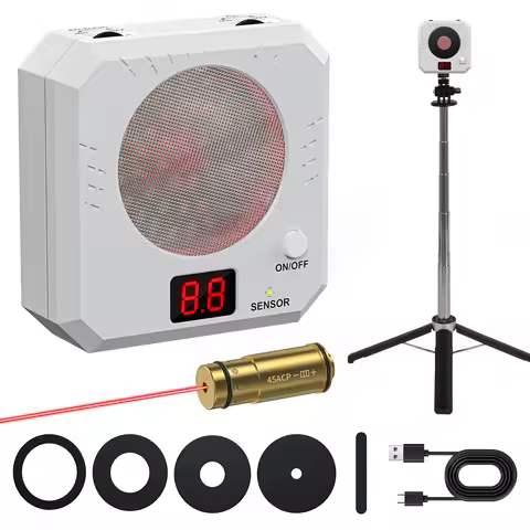 A set of 45ACP red dot laser training magazine and laser electronic target with target holder