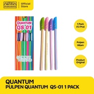 Quantum QS01 Black Ink Ballpoint Pen, 12 pcs Pen/