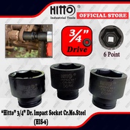 [ HITTO ] 3/4" Drive Black Hex  Impact Socket / Box Socket CR.MO Steel ( 6 Point ) 52mm - 75mm