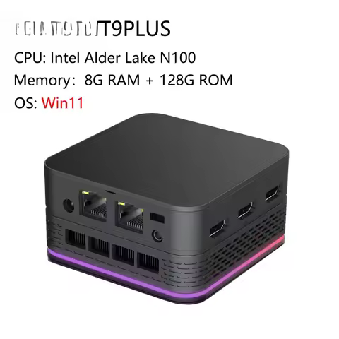 2025 hot saleROM RJ45 HD BT WIFI USB3.0 Alder Lake N100 T9PLUS N100 MINI PC Win10 Win11 LINUX T9 PLU