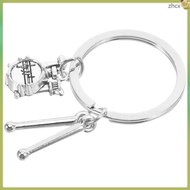 Drumstick Keychain Sticks Handbag Purse Funny Kit Drummer Pendant Instrument Silver Keys Decoration 