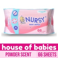 Nursy Baby Wipes Powder Scent 66 Sheets - Wipes