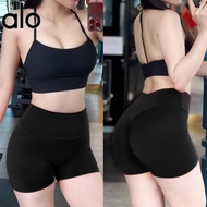 ALO YOGA ชุดกางเกงโยคะขายดีสำหรับผู้หญิง กางเกงฟิตเนสแบบพีช สำหรับวิ่ง กางเกงโยคะสามส่วนระดับสูง alo