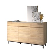 VHIVE Manhattan 1.6m Sideboard (160cm Oak Sierra Marble Top Storage Cupboard Chest)