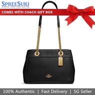 Coach Handbag In Gift Box Shoulder Bag Brooke Chain Carryall Black # F37796