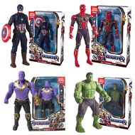 17cm Movie Marvel Avengers 4 Light Ironman Spider Man Thanos Action Figures Super Hero PVC Model Toys Boys Gift