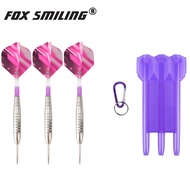 Fox Smiling 3-Piece Pack 23g Professional Hard Steel Needle Dart Needle Tip Hemp Target with Dart Bo