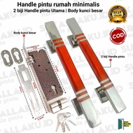 gagang pintu rumah set kunci komplit paket handle set stainless