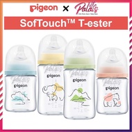PIGEON SofTouch T-Ester Milk Bottle Wide Neck Tester Feeding Nursing Bottle 7oz/200ml-SS 10oz/300ml-