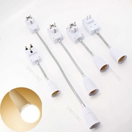 EU/UK Plug Flexible Extend E27 Light Lamp Base Power Socket Bulb Converter Adapter Wall Lamp Holder 