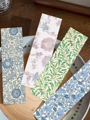 30pcs Morris's Floral Doodle Bookmarks Read pages Tagged Books tagged Diary Notebooks tagged Student