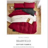 KATUN Queen Size Bed Set Cotton Duvet Series Color Black Maroon