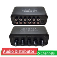 TECHCHIP-1-IN-5-OUT HiFi Stereo Audio Splitter / Selector Tone Controller Audio Mini Distributor Por