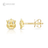 Maison De Jewels - Oro Heart Stud (Per Side) Gold Earrings Real 9K Gold Rainbow Real Diamonds Natura