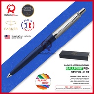 Parker Jotter Original Ballpoint Pen - Navy Blue Chrome Trim (with Black - Medium (M) Refill) / {ORIGINAL} / [RetailsON]