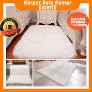 Bedroom Fur Carpet 30x40 50x100 50x150 Premium Quality Korean Fur Mat Aesthetic Decoration