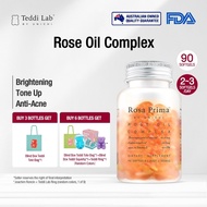 【Official】Unichi Rose Essential Oil Complex Capsule (90 Capsules) Brighten Skin，Tone Up，Anti-Acne，Le