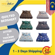 READY STOCK | Quilted Sheets Mattress Topper Cotton Fabric Mattress Protector Thicken Fitted Bedsheet