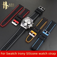 Soft and Waterproof Slicone Watch Strap For Swatch Irony YVS400 YVS451 YVB404 Men's Bracelet Concave