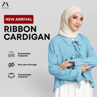 ZOE ARISAH CARDIGAN WOMEN RIBBON BLOUSE WOMEN MUSLIMAH Jeffrey Cardigan Labuh Coquette Ironless Blou