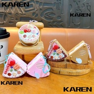 KAREN1 Voice Recording Keychain, Mini Keyring Cake Slice Recorder Keychain, Cute with Happy Birthday