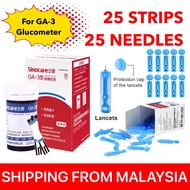 GA-3 25 Bottled Blood Glucose Test Strips + Free Lancets (No Monitor)