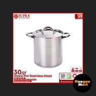 [Pan] Stock Pot Stainless Steel 30 QT (28 L) SS Lid - Supra