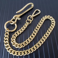 Solid Brass Wallet Chain Heavy Duty Detachable U Hook Keychain Biker Pocket Chain and Belt Chain