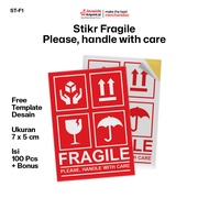 Fragile Stickers (100 Pcs) for Fragile Items Size 7 x 5 CM 4 Icons - ST-F1 - Javaside Artprint