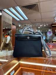✨門市現貨 無需預約✨ Hermes Herbag 31 黑色銀扣（帆布）