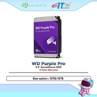 WD Purple Pro Smart Video Hard Drive 3.5" Surveillance HDD For CCTV AI Video Analytic (10TB / 12TB)