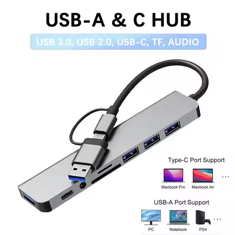 8 In 2 USB C Hub Type C HUB Docking Station with 3.5mm Audio Jack Adapter SD/TF Card Reader For Macb
